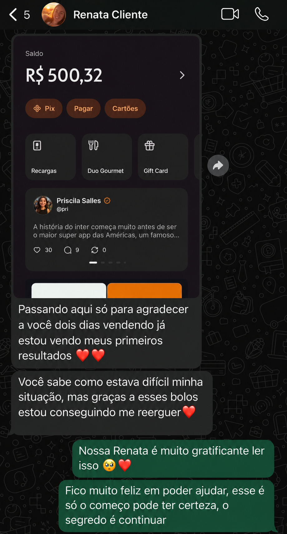 Depoimento real de aluna do Método X-Cake